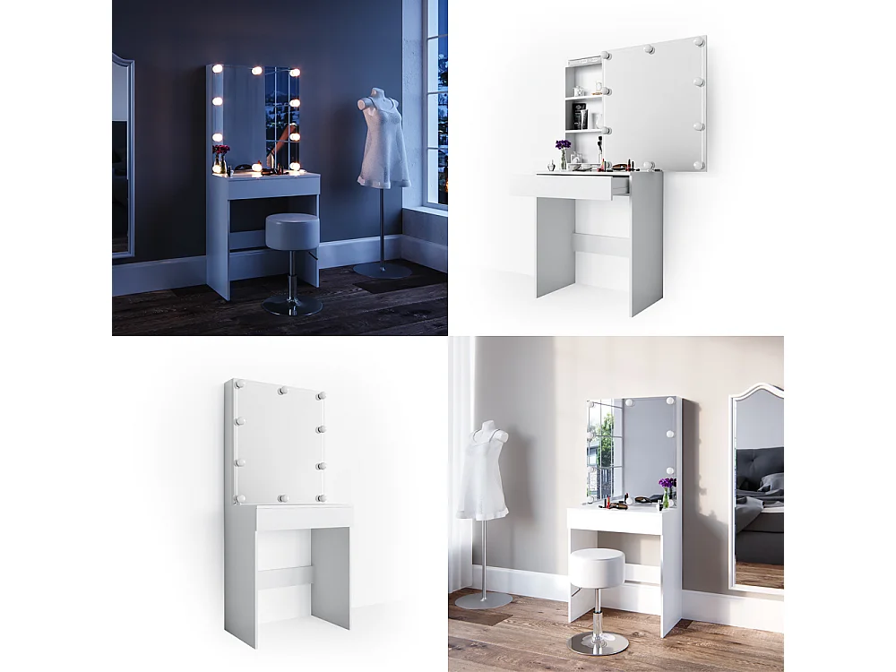 Coiffeuse blanc 68x42x155 melle