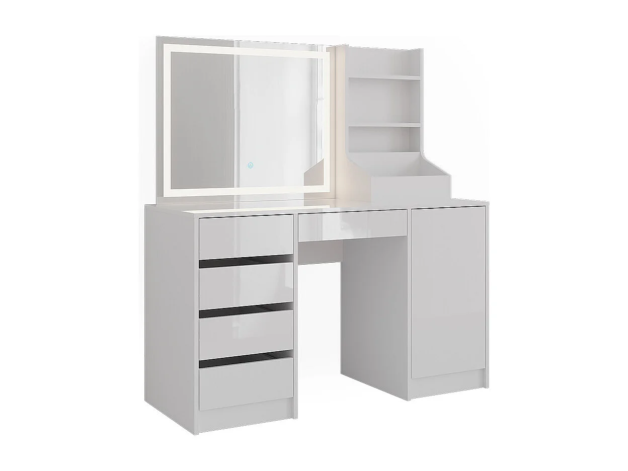 Vanity table white/white high gloss 128.2x50.1x76 sherry