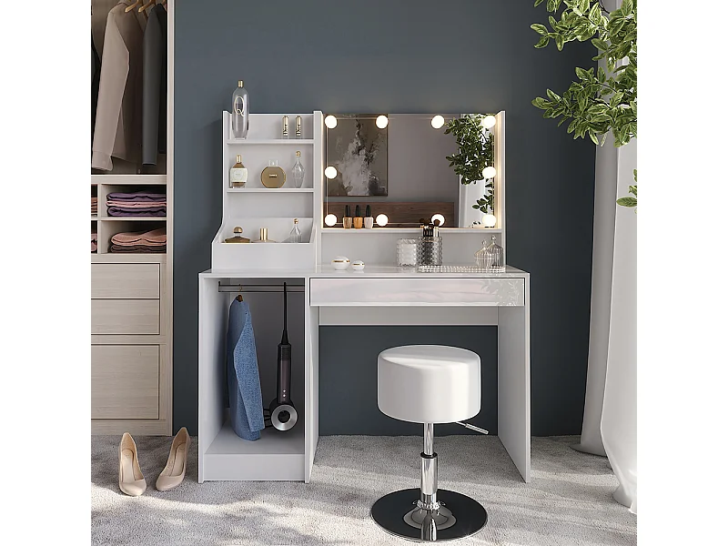 Coiffeuse blanc/blanc brillant 119.8x50.1x76 sherry