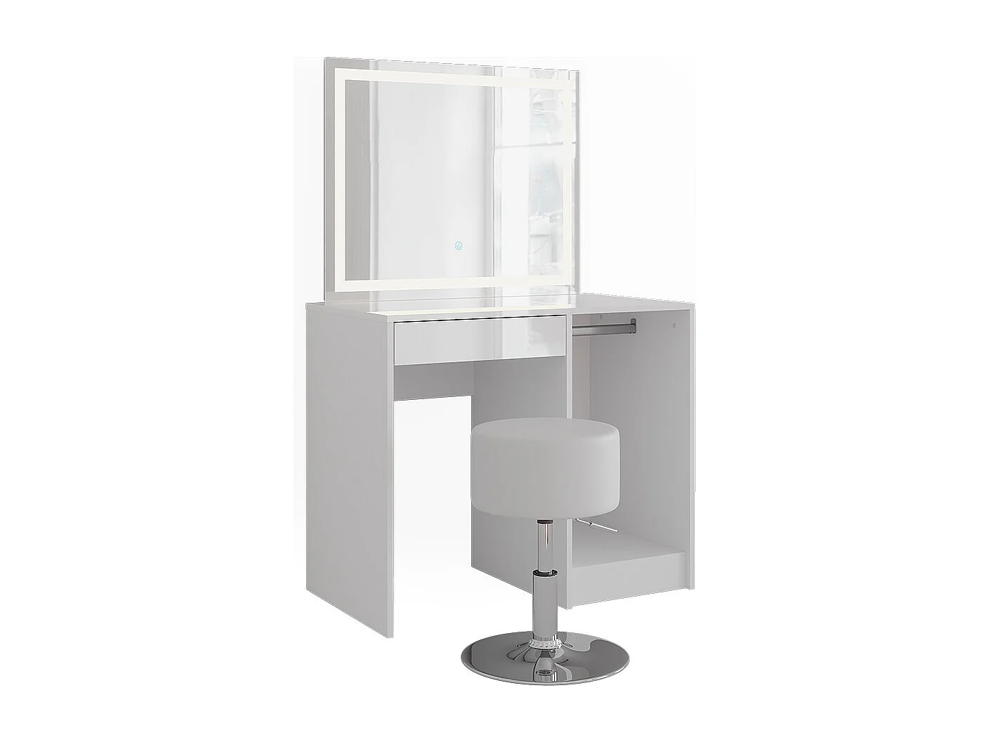 Schminktisch weiß/weiß hochglanz 89.8x50.1x76 sherry