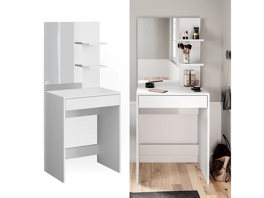 Coiffeuse blanc 60x40x140 isabelle