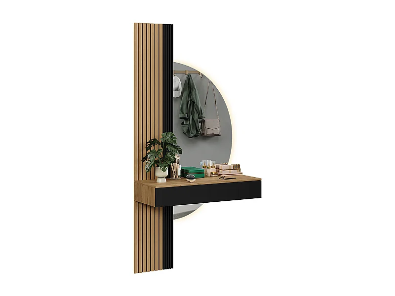 Tocador roble/negro 100x40x205 melina