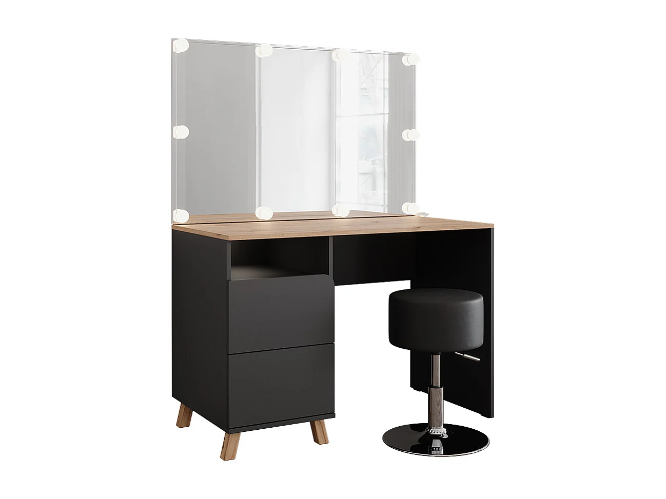 Coiffeuse anthracite/artisan 110x55x75 karen