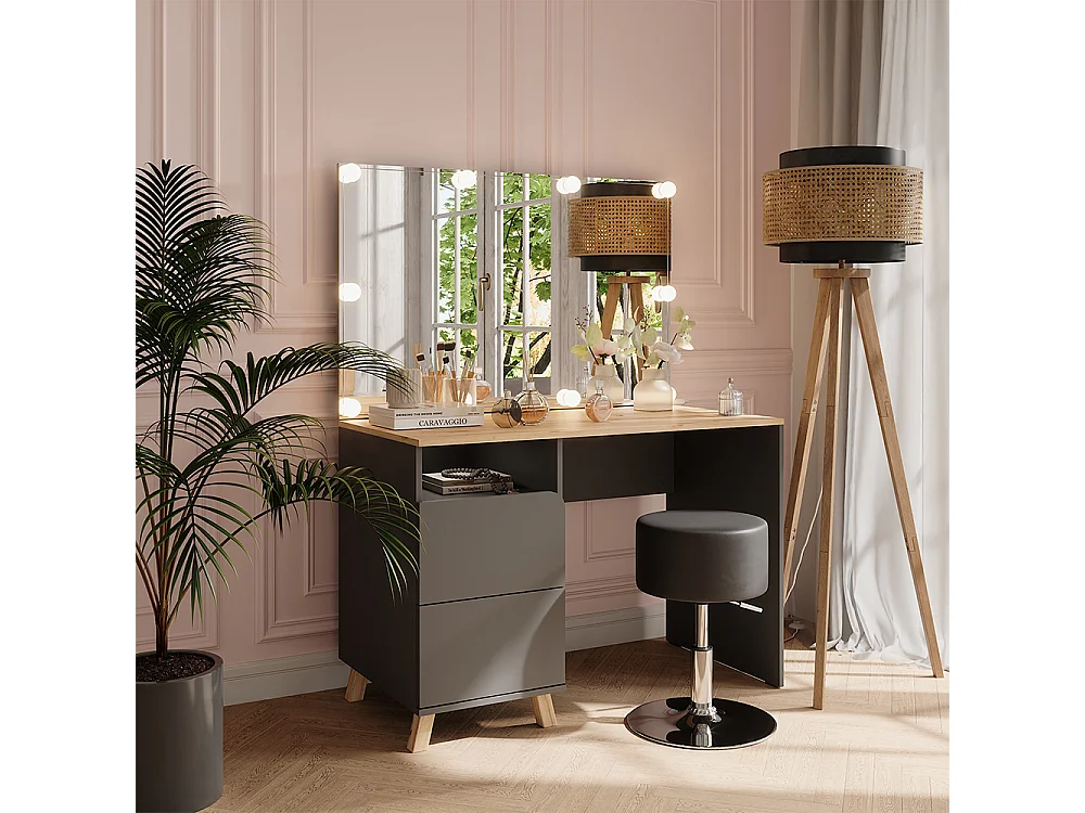 Coiffeuse anthracite/artisan 110x55x75 karen