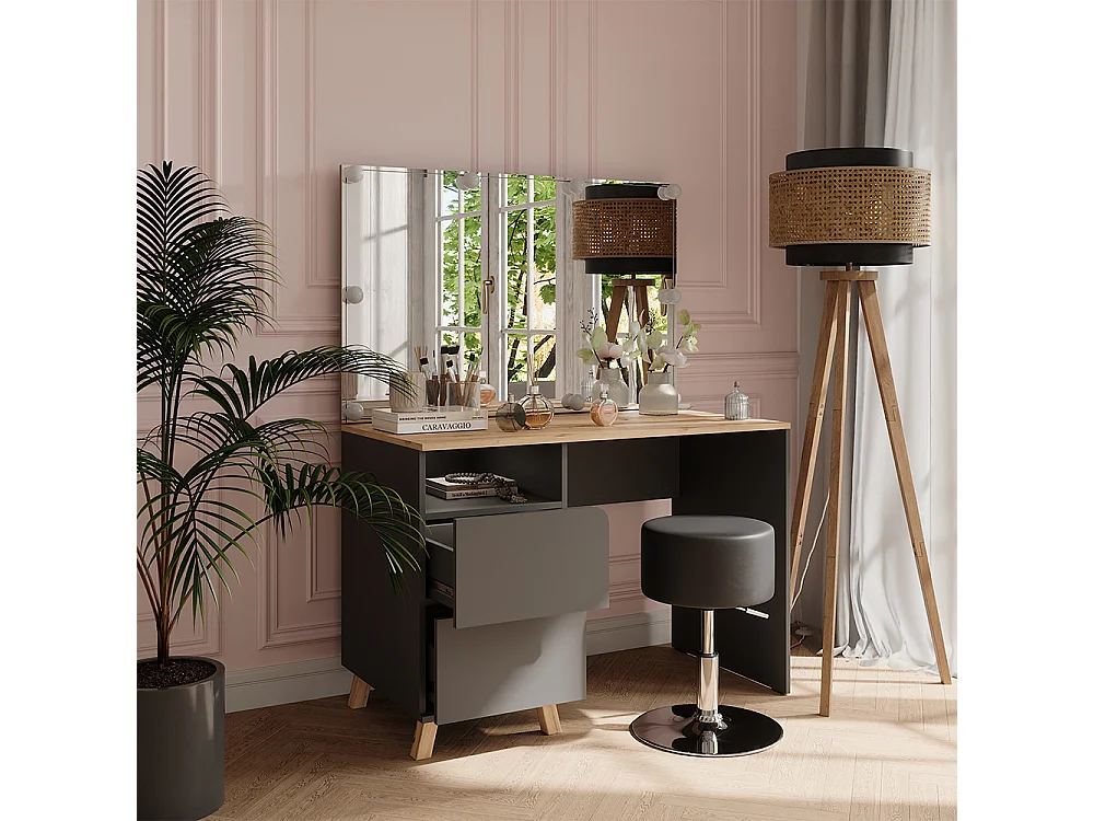 Coiffeuse anthracite/artisan 110x55x75 karen