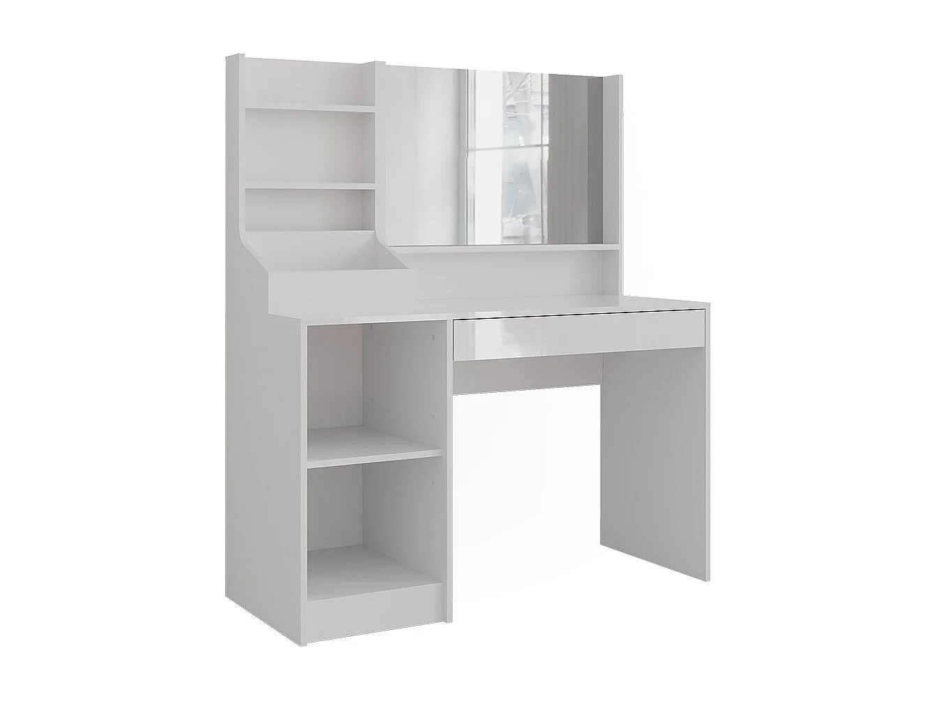 Schminktisch weiß/weiß hochglanz 119.8x50.1x76 sherry