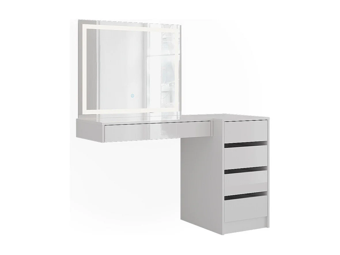 Coiffeuse blanc/blanc brillant 120x50.1x76 sherry