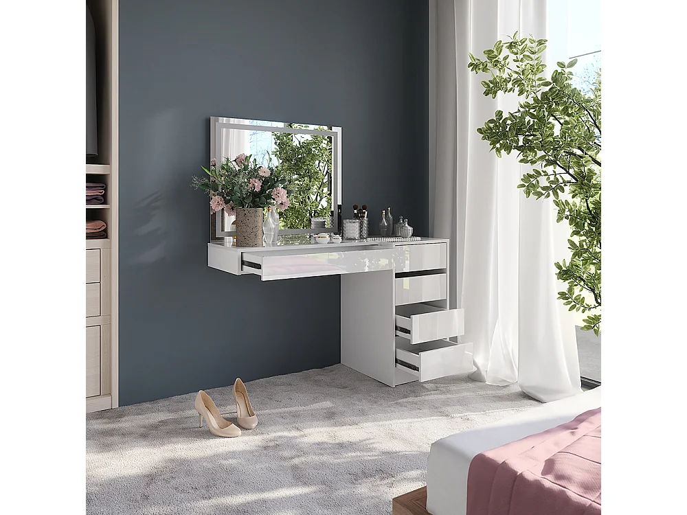 Kaptafel met licht wit/wit hoogglans 120x50.1x76 sherry