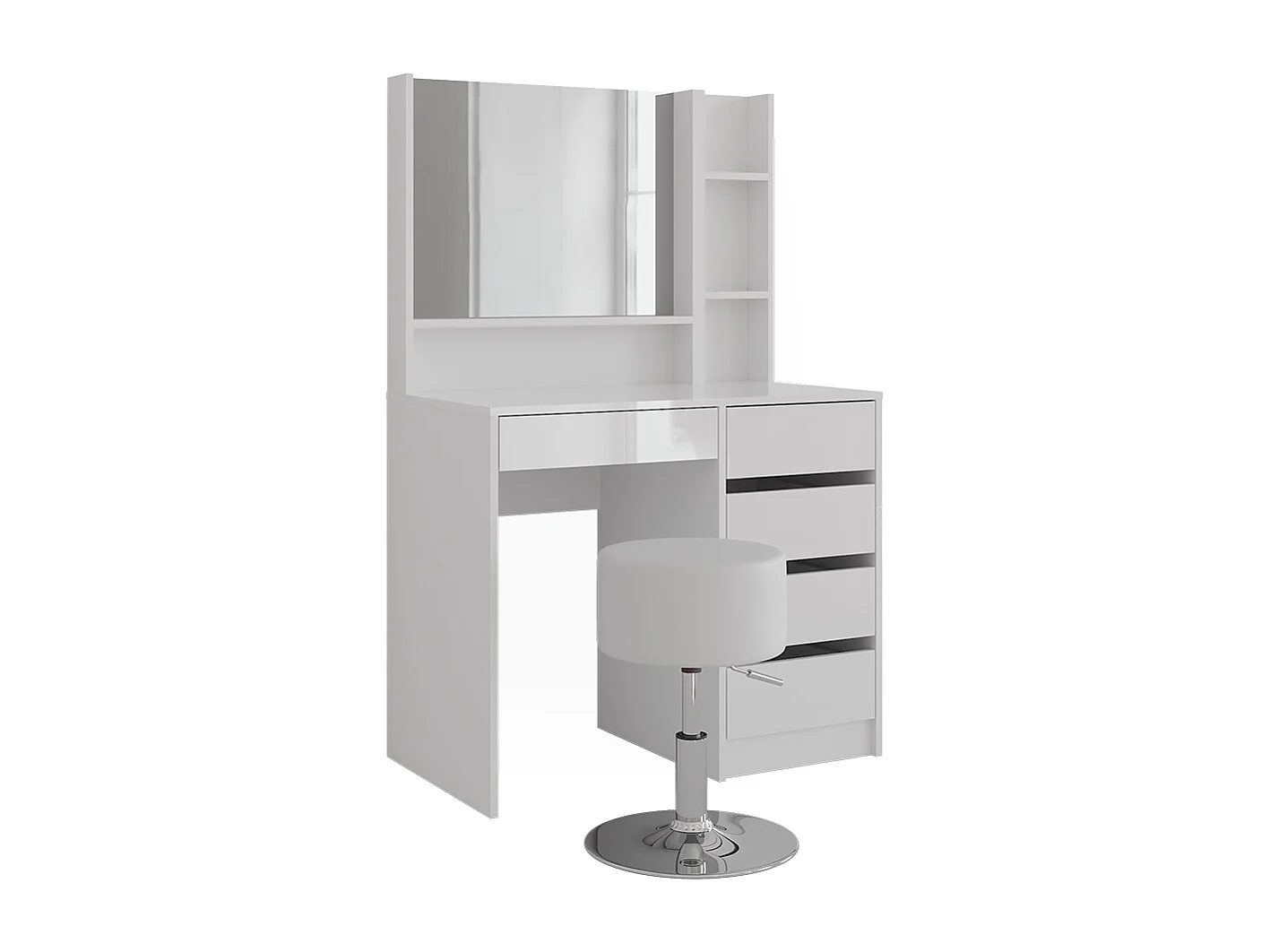 Kaptafel wit/wit hoogglans 89.8x50.1x76 sherry