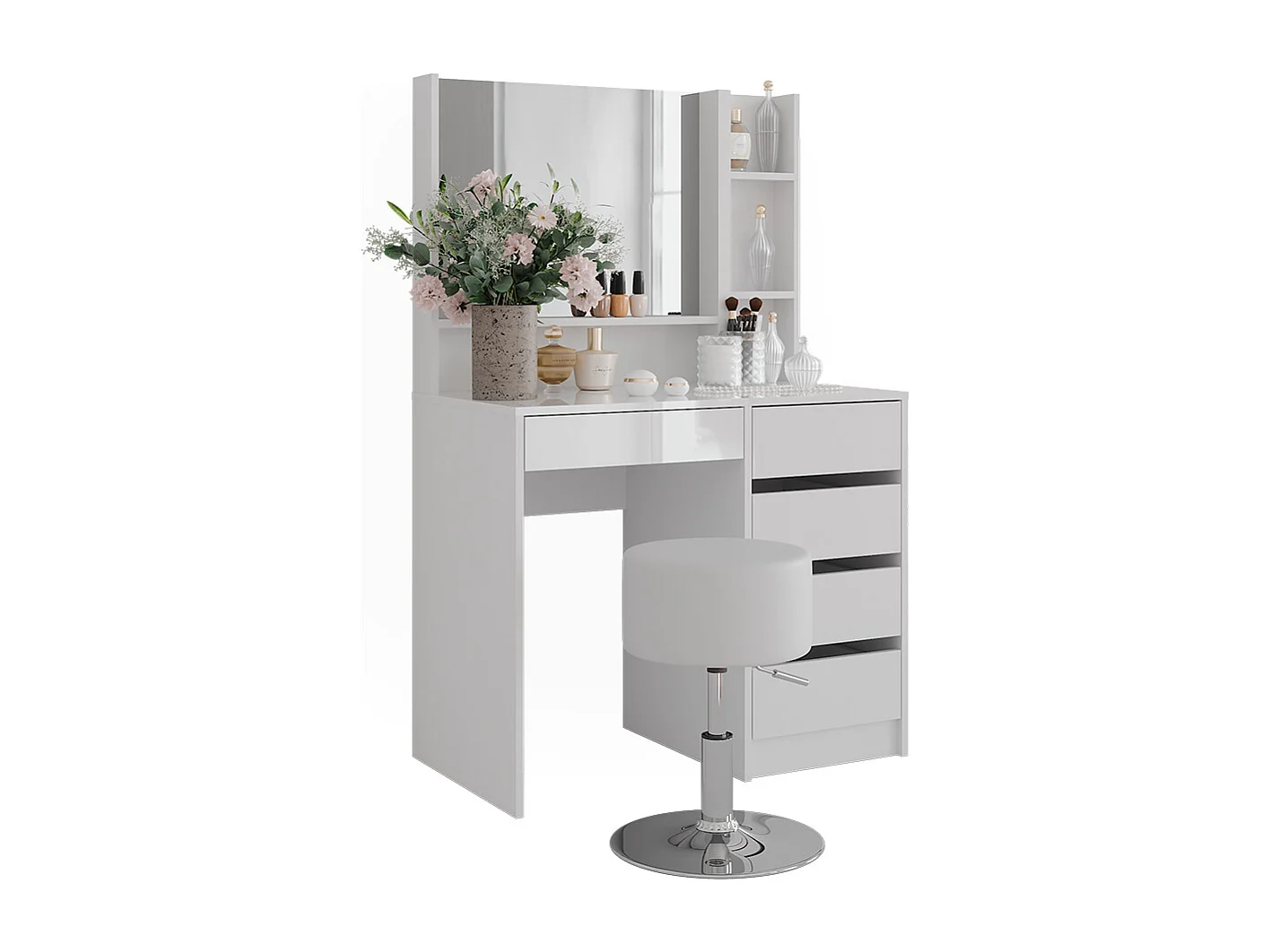 Kaptafel wit/wit hoogglans 89.8x50.1x76 sherry