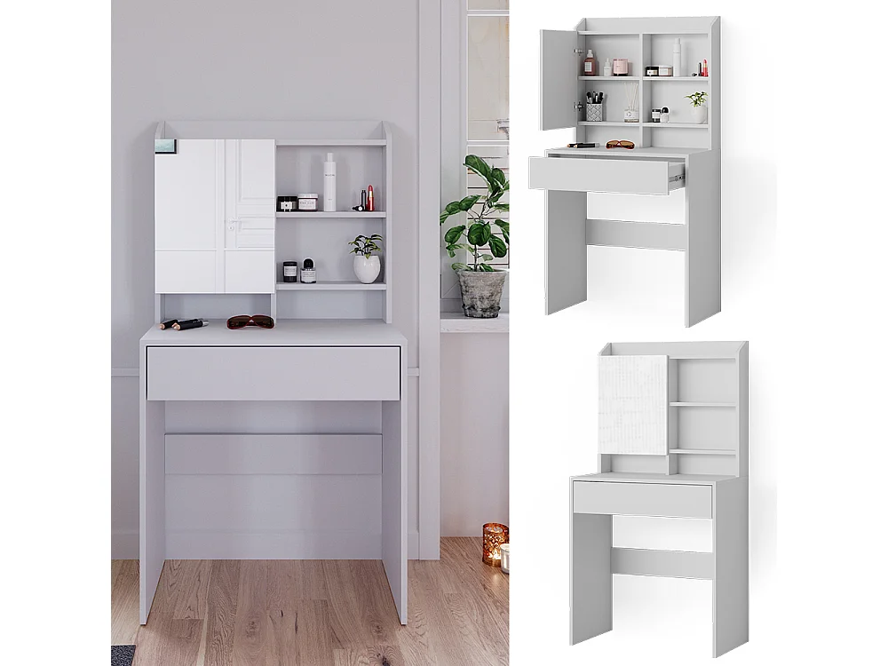 Vanity table white 70x40x136 laura