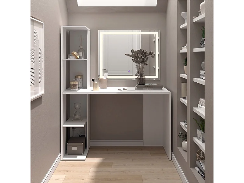 Coiffeuse blanc 122.2x55.2x75.8 tower