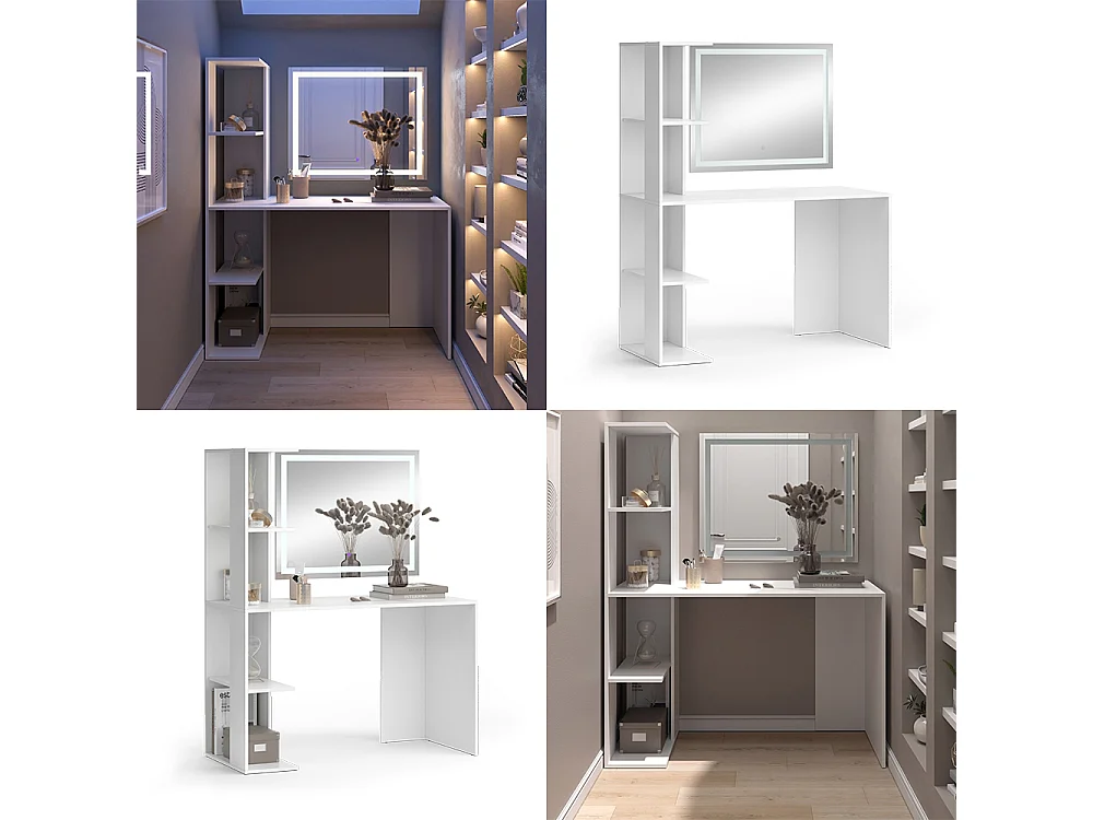 Coiffeuse blanc 122.2x55.2x75.8 tower