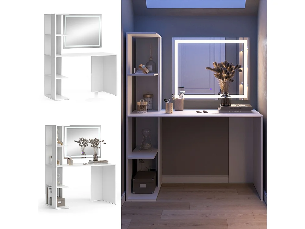 Schminktisch weiß 122.2x55.2x75.8 tower