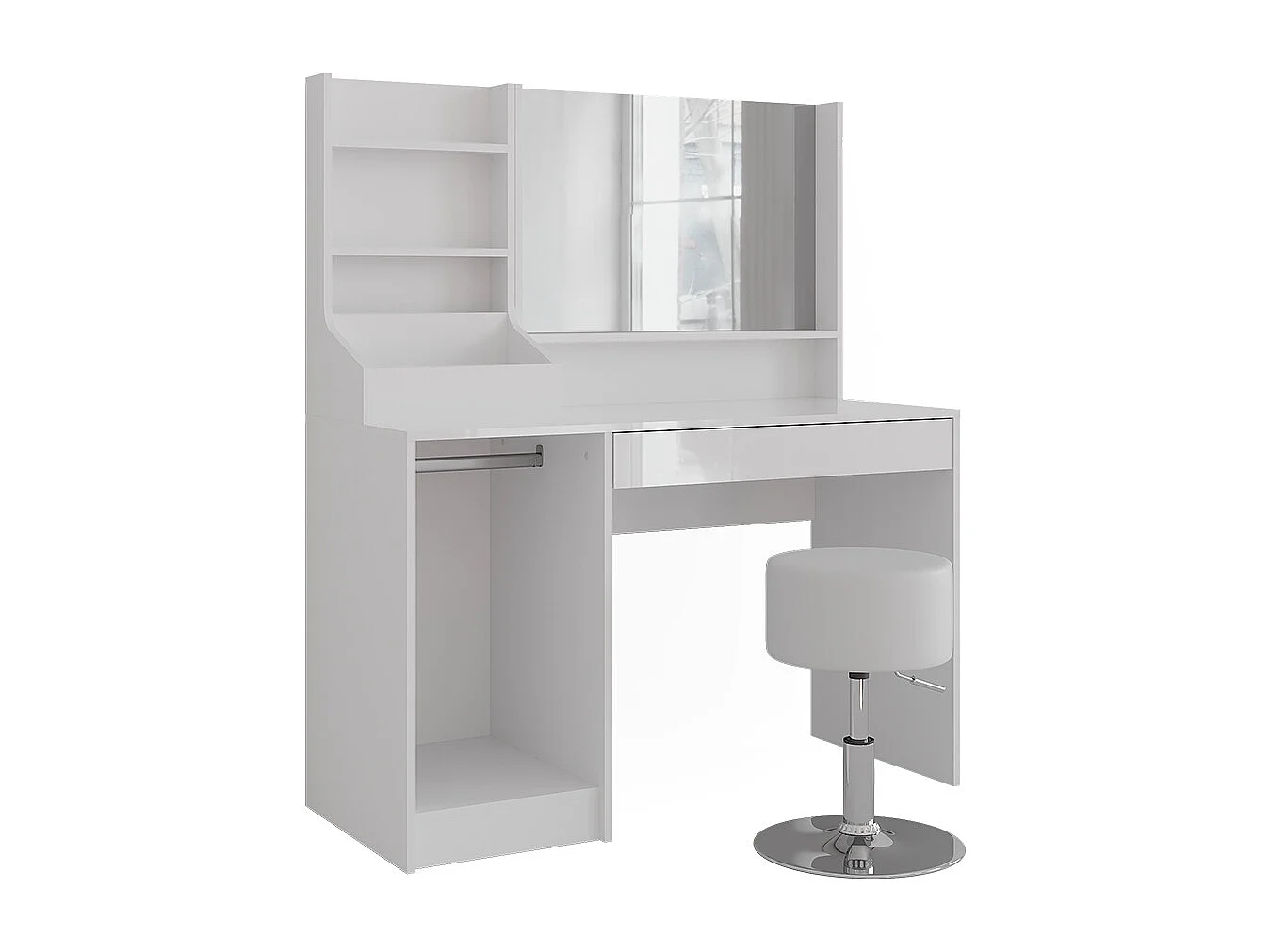 Coiffeuse blanc/blanc brillant 119.8x50.1x76 sherry