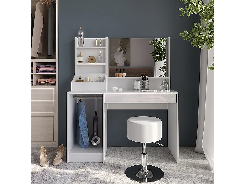 Coiffeuse blanc/blanc brillant 119.8x50.1x76 sherry