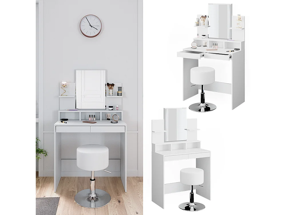 Coiffeuse blanc 80x40x139.6 ania