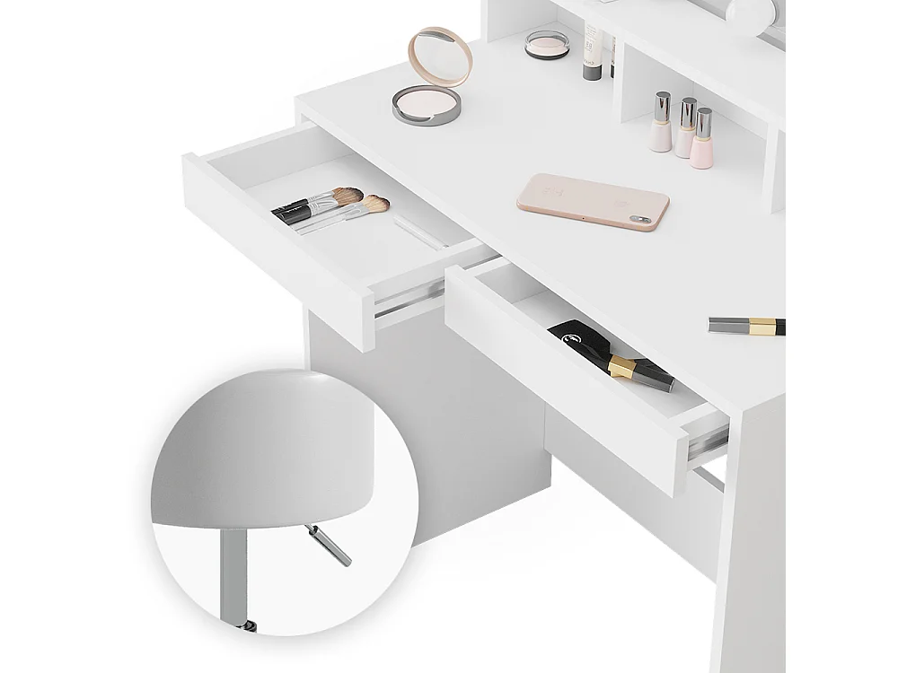 Coiffeuse blanc 80x40x139.6 ania