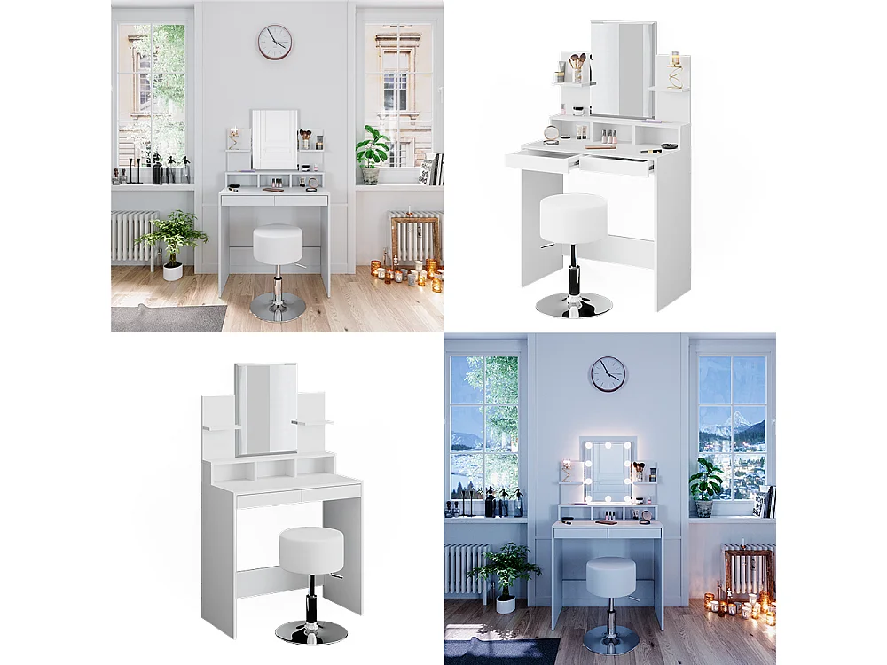 Coiffeuse blanc 80x40x139.6 ania