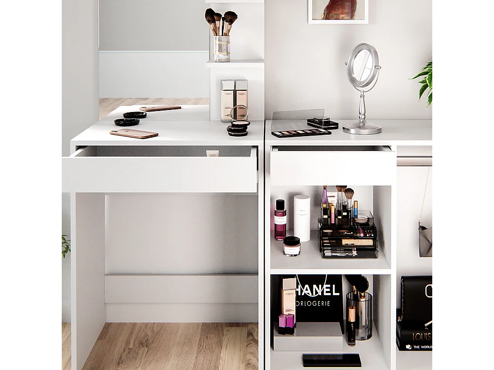 Coiffeuse blanc 140x40x140 isabelle