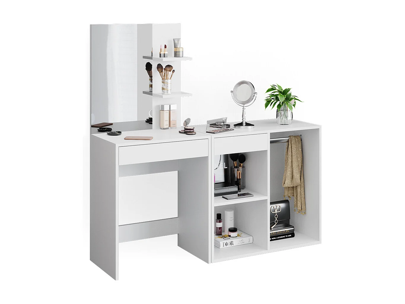 Vanity table white 140x40x140 isabelle