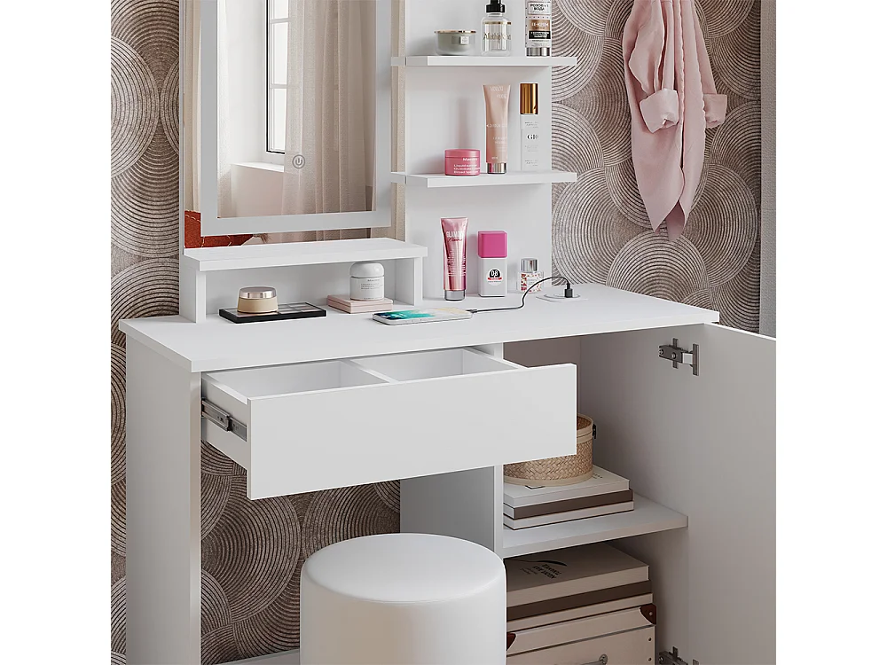 Tocador blanco 90x38x137.5 julia