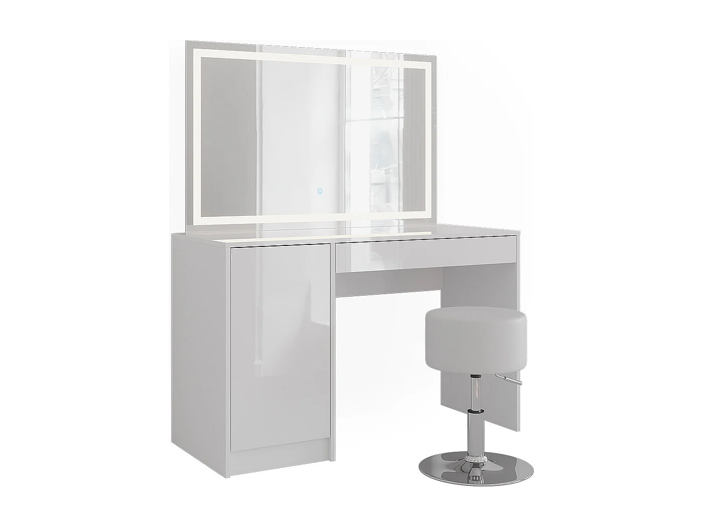 Tavolo da toeletta bianco/bianco lucido 119.8x50.1x76 sherry