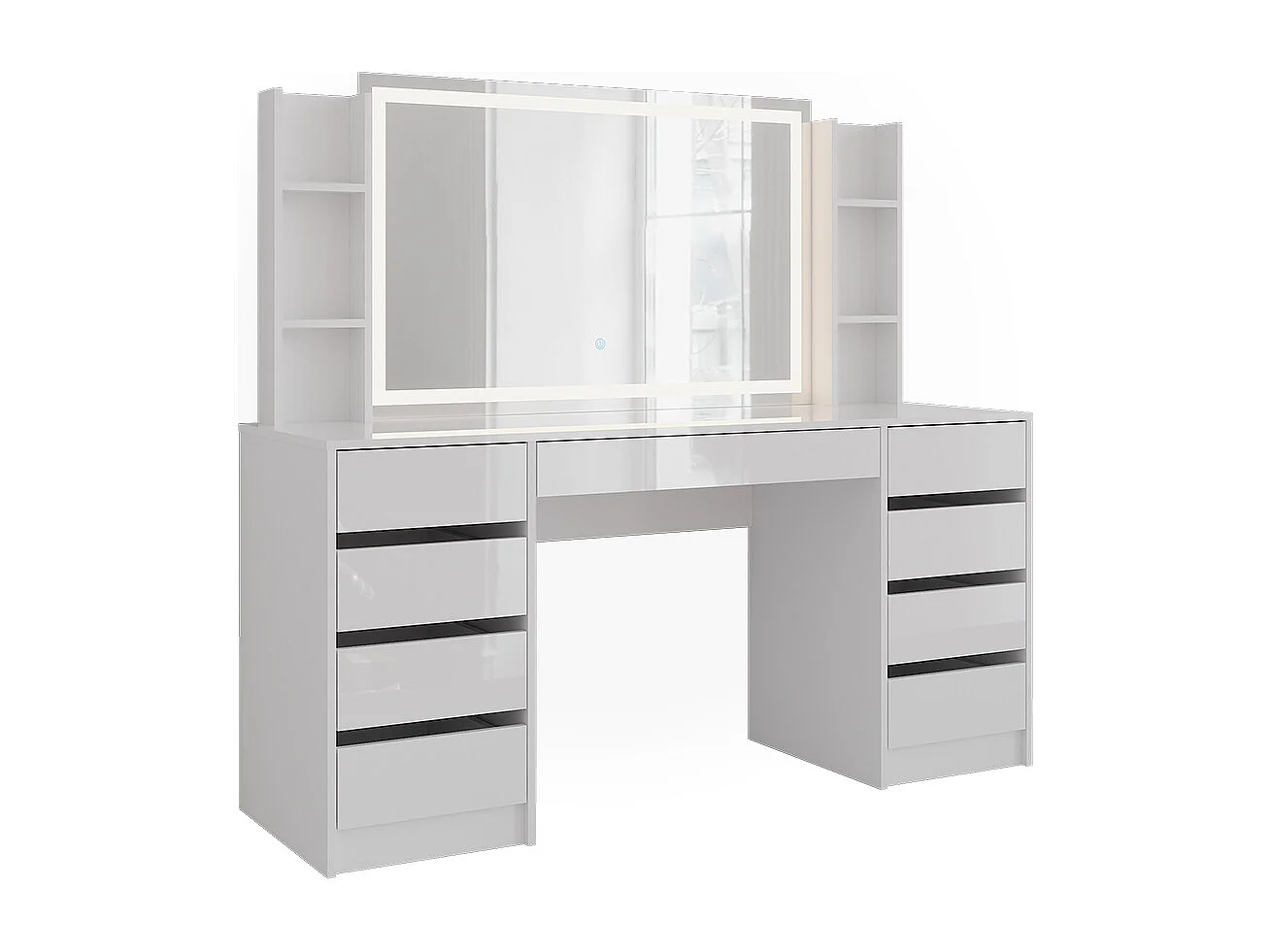 Tocador blanco/blanco alto brillo 158.2x50.1x76 sherry