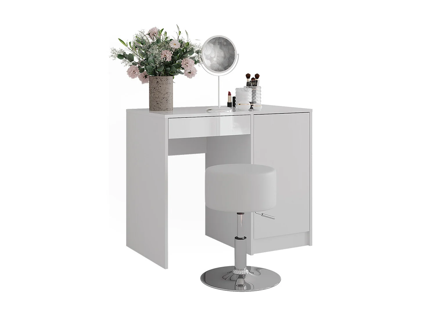 Coiffeuse blanc/blanc brillant 89.8x50.1x76 sherry