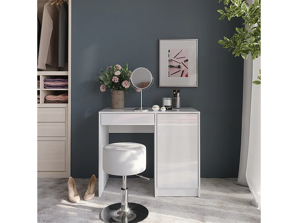Toiletbord hvid/hvid højglans 89.8x50.1x76 sherry