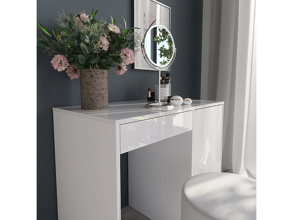 Toiletbord hvid/hvid højglans 89.8x50.1x76 sherry
