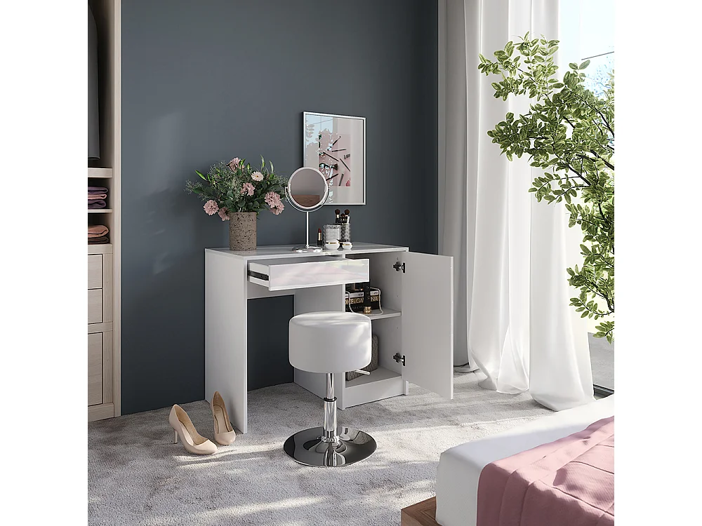 Toiletbord hvid/hvid højglans 89.8x50.1x76 sherry