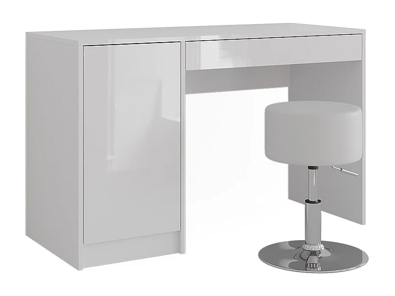 Schminktisch weiß/weiß hochglanz 119.8x50.1x76 sherry