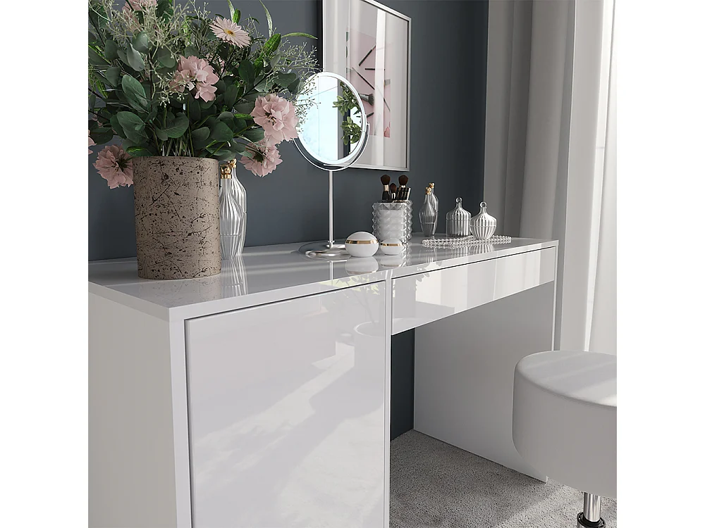 Vanity table white/white high gloss 119.8x50.1x76 sherry