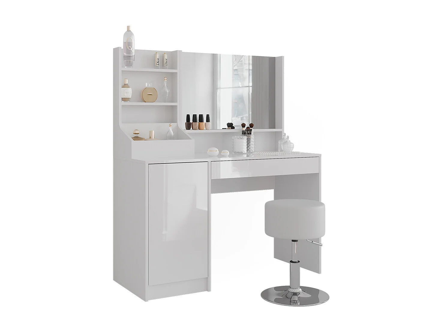 Coiffeuse blanc/blanc brillant 119.8x50.1x76 sherry