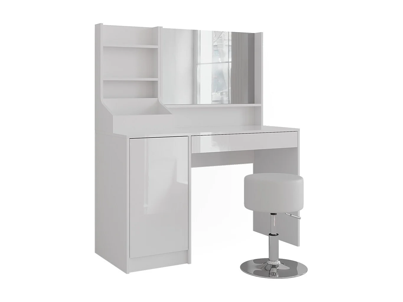 Vanity table white/white high gloss 119.8x50.1x76 sherry