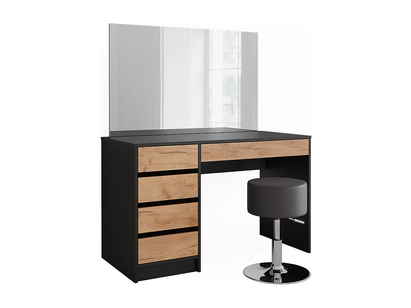 Coiffeuse anthracite/chêne doré 120x55x75 sherry