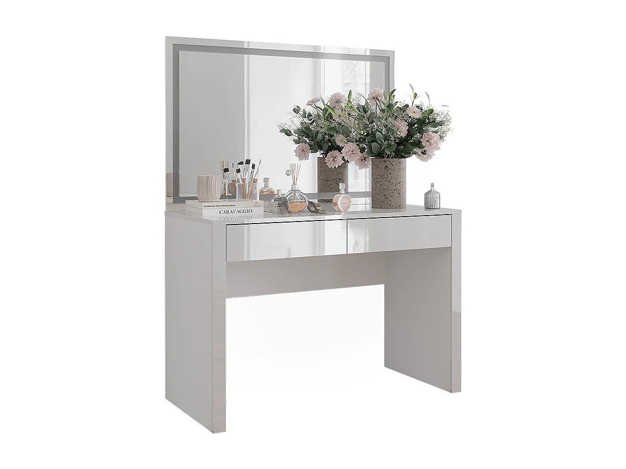 Tocador blanco alto brillo/blanco 110x50x75.5 annabelle