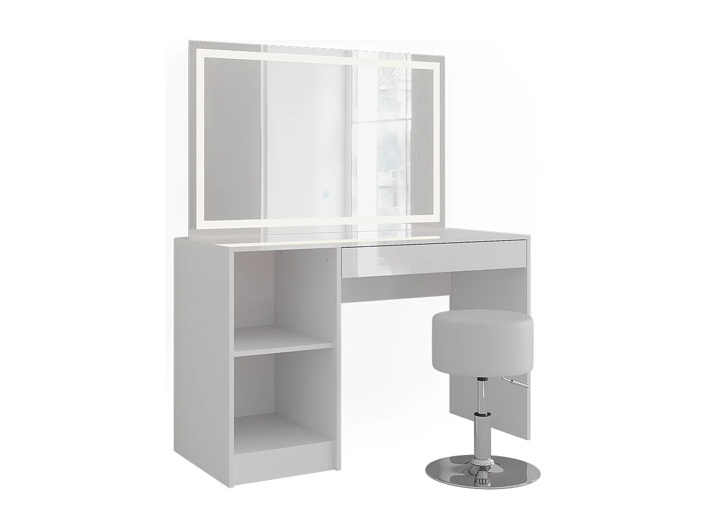 Coiffeuse blanc/blanc brillant 119.8x50.1x76 sherry