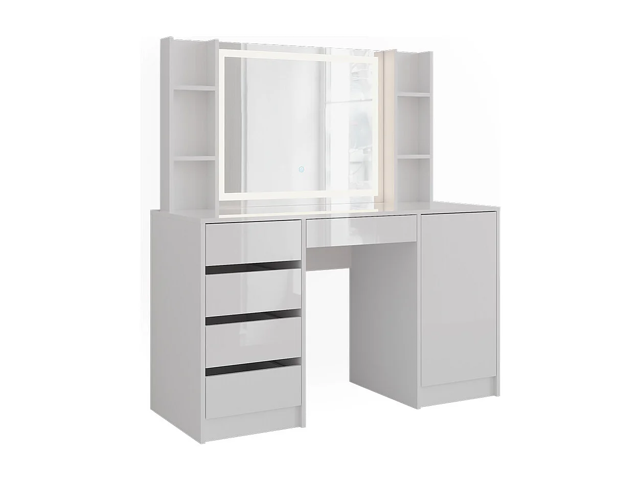 Kaptafel met licht wit/wit hoogglans 128.2x50.1x76 sherry