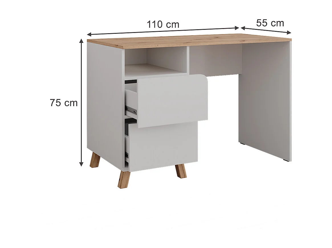 Mesa de maquillaje blanco/artesano 110x55x75 karen