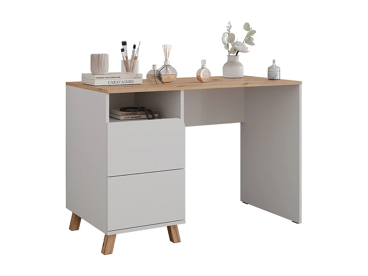 Mesa de maquillaje blanco/artesano 110x55x75 karen