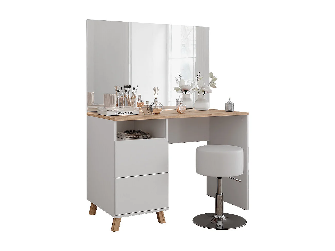 Tocador blanco/artesano 110x55x75 karen