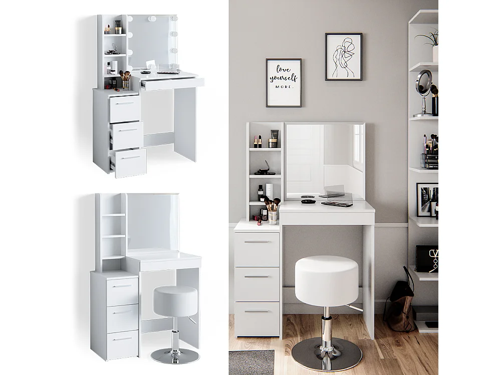 Tocador blanco 80x40x127.4 meryl