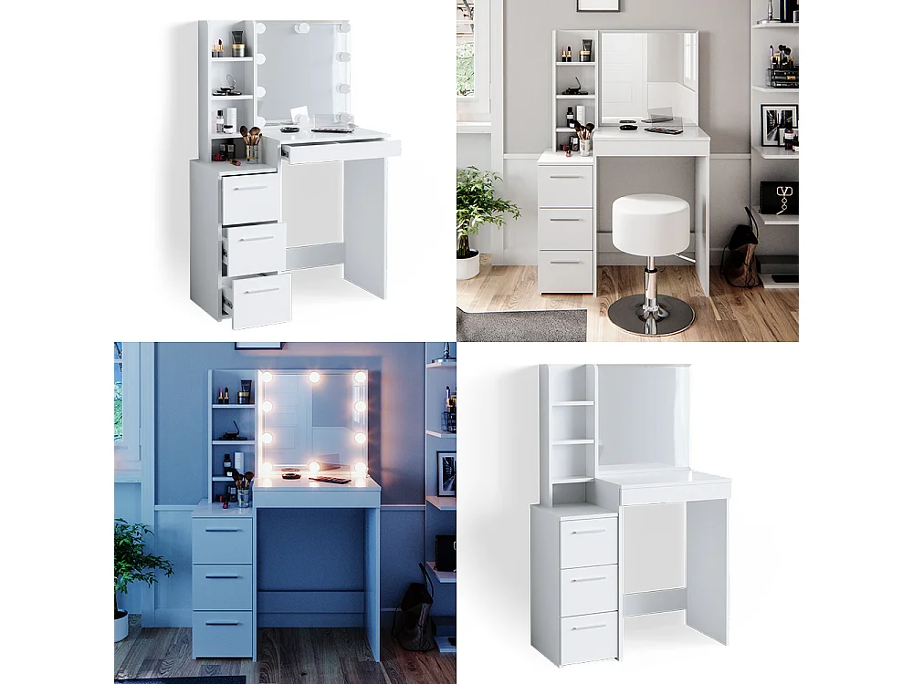 Tavolo da toeletta bianco 80x40x127.4 meryl