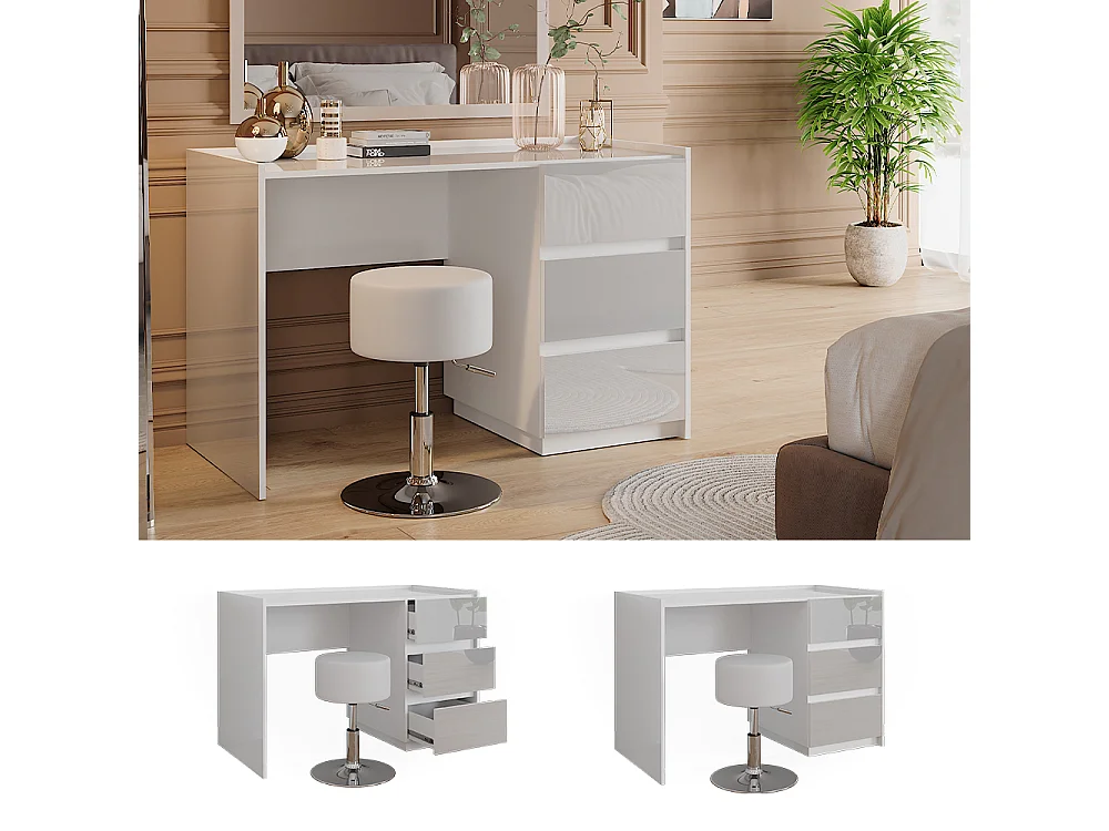 Tocador blanco alto brillo 120x60x78.6 marla