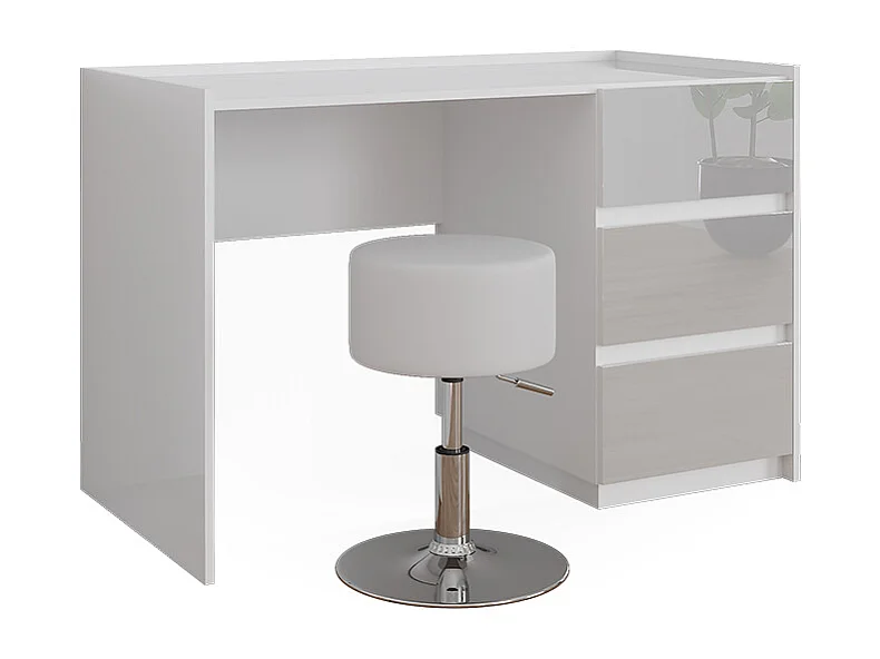 Coiffeuse blanc haute brillance 120x60x78.6 marla