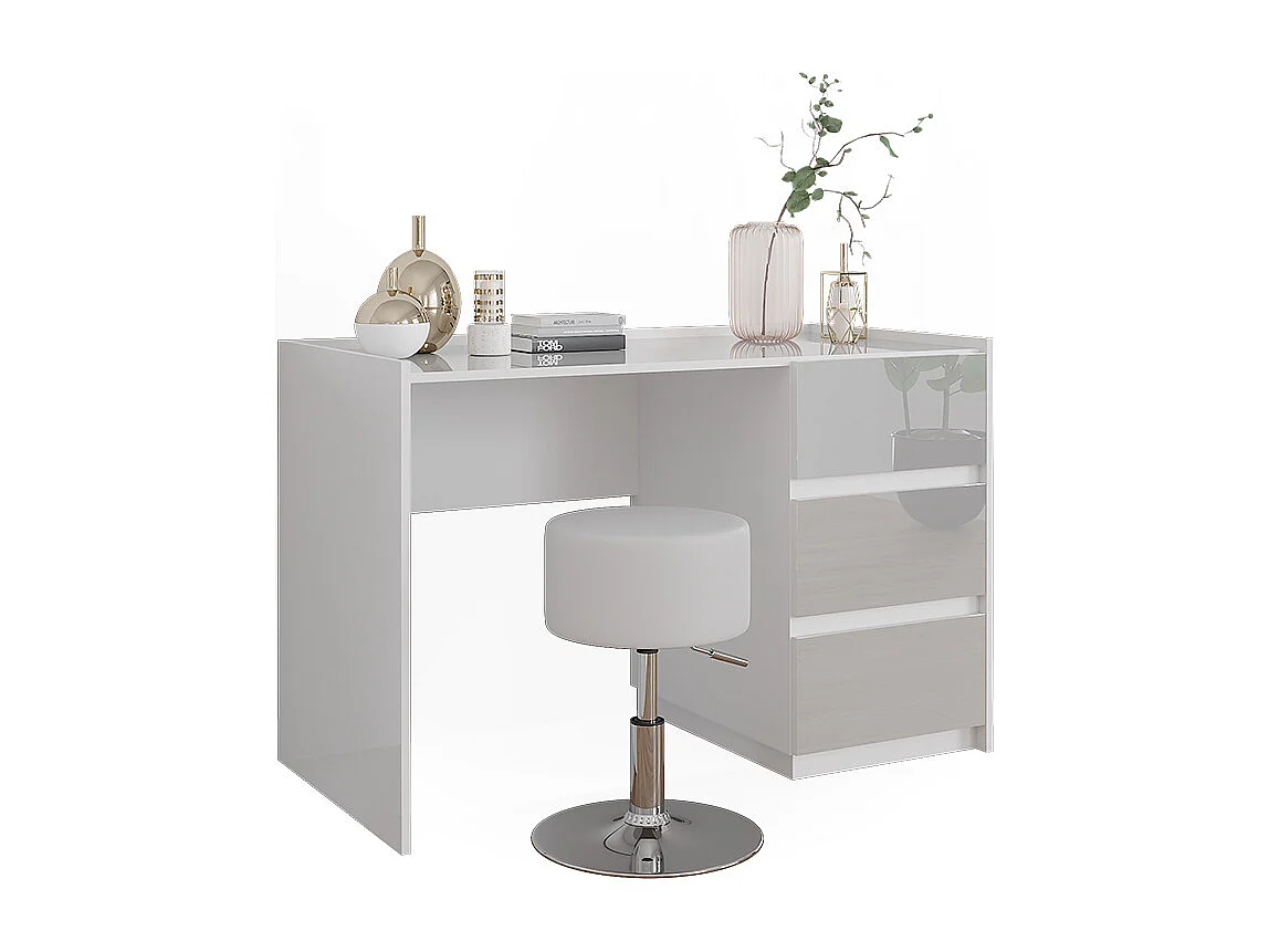 Dressing table white high gloss 120x60x78.6 marla