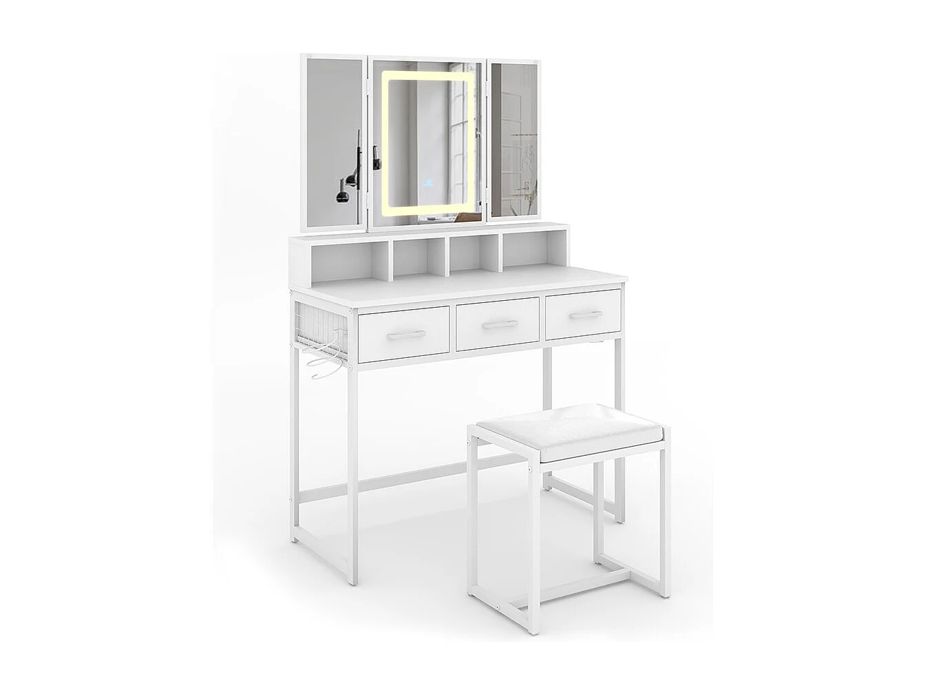 Schminktisch weiß 90x40x137.5 mavida