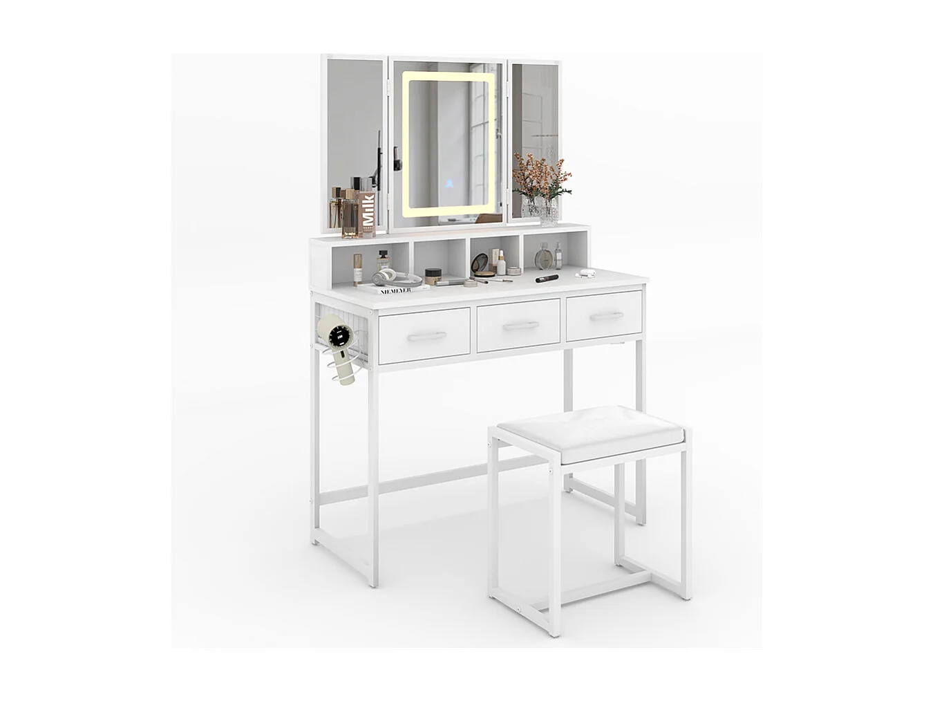 Schminktisch weiß 90x40x137.5 mavida